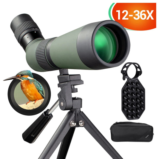 12-36x60mm Spotting Scope with Tripod,High Power Monocular for Bird Watching, Wildlife,Scenery,Target Shooting,Hunting