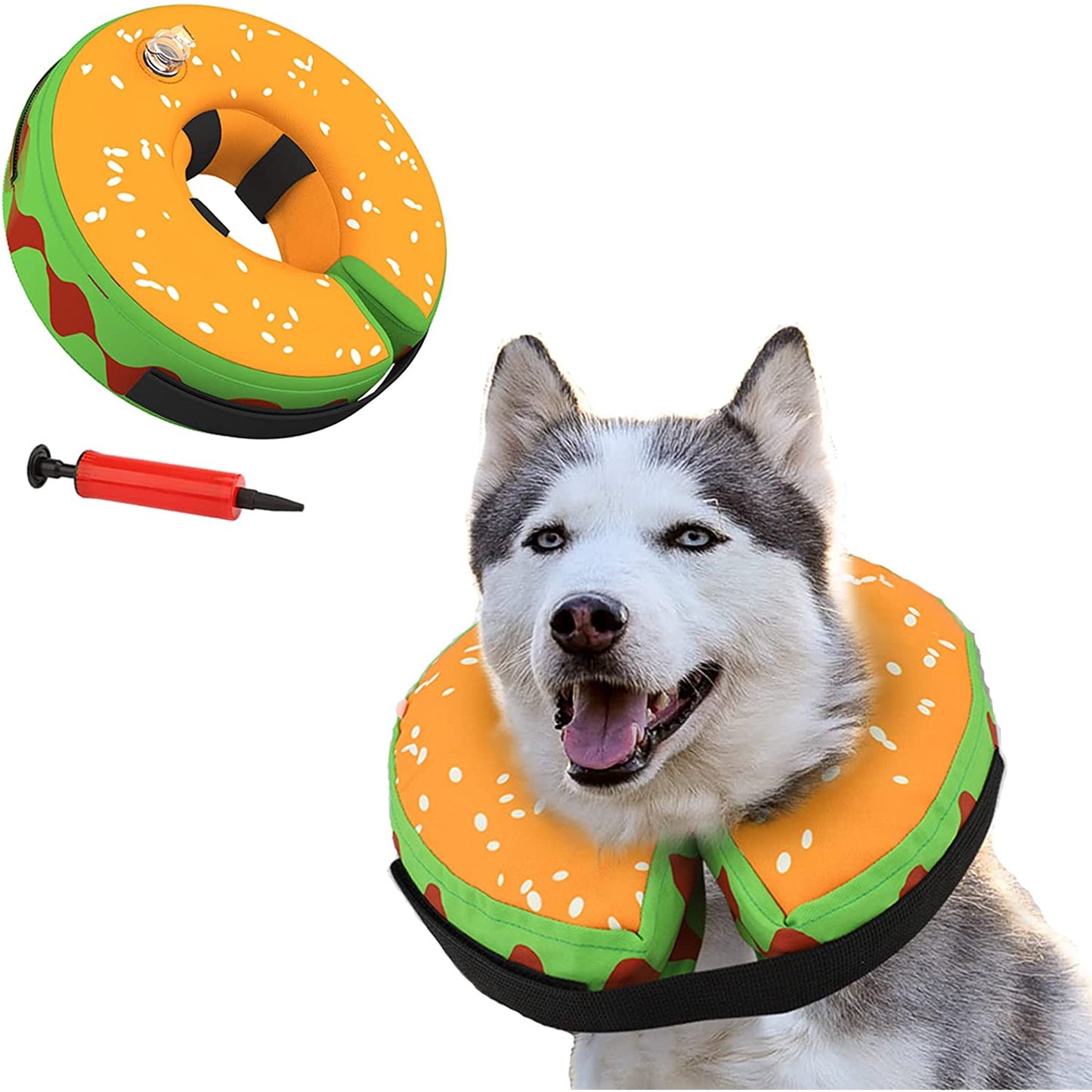 Dog Cone Protective Elizabethan Collar for Dogs Recovery Collar After Surgery Anti-Bite Lick Wound Soft,Inflatable ,Comfortable Cone of Shame for Medium Large Dogs-XL