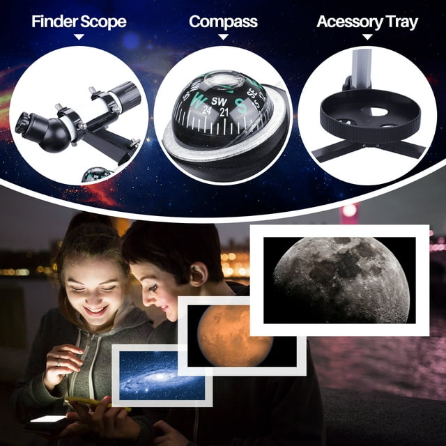 LAKWAR Telesocpe, 400/70 Astronomical Optical Telescope for Adult and Kid,Black