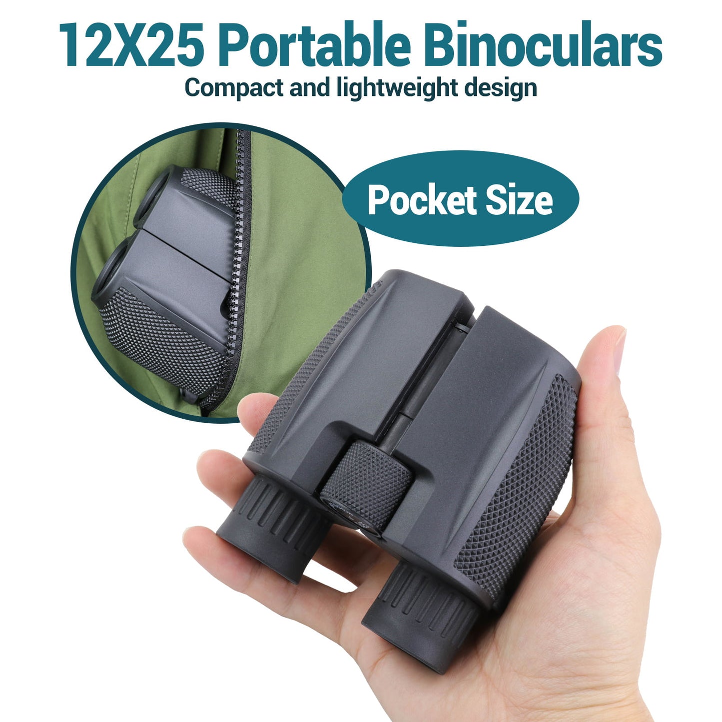 10x25 Bionculars for Adults and Kids, FMC Bak 4 Clear Vision Compact Binoculars for Bird Watching, Outdoor Viewing, Hunting, Theater and Concerts and Sport Games