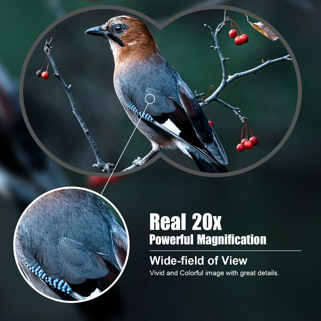 LAKWAR 20x50 Binoculars for Adults,HD Binoculars with Low Light Night Vision, Clear FMC BAK4 Prism Lens, Binoculars for Hunting Birds Watching Traveling Stargazing Outdoor Sport