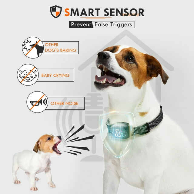 Dog Bark Collar,Smart Bark Collar for Large Medium Small Dogs, Rechargeable Waterproof Anti Barking Training Collar with 8 Adjustable Sensitivity,Bark Shock Collar with Beep,Black