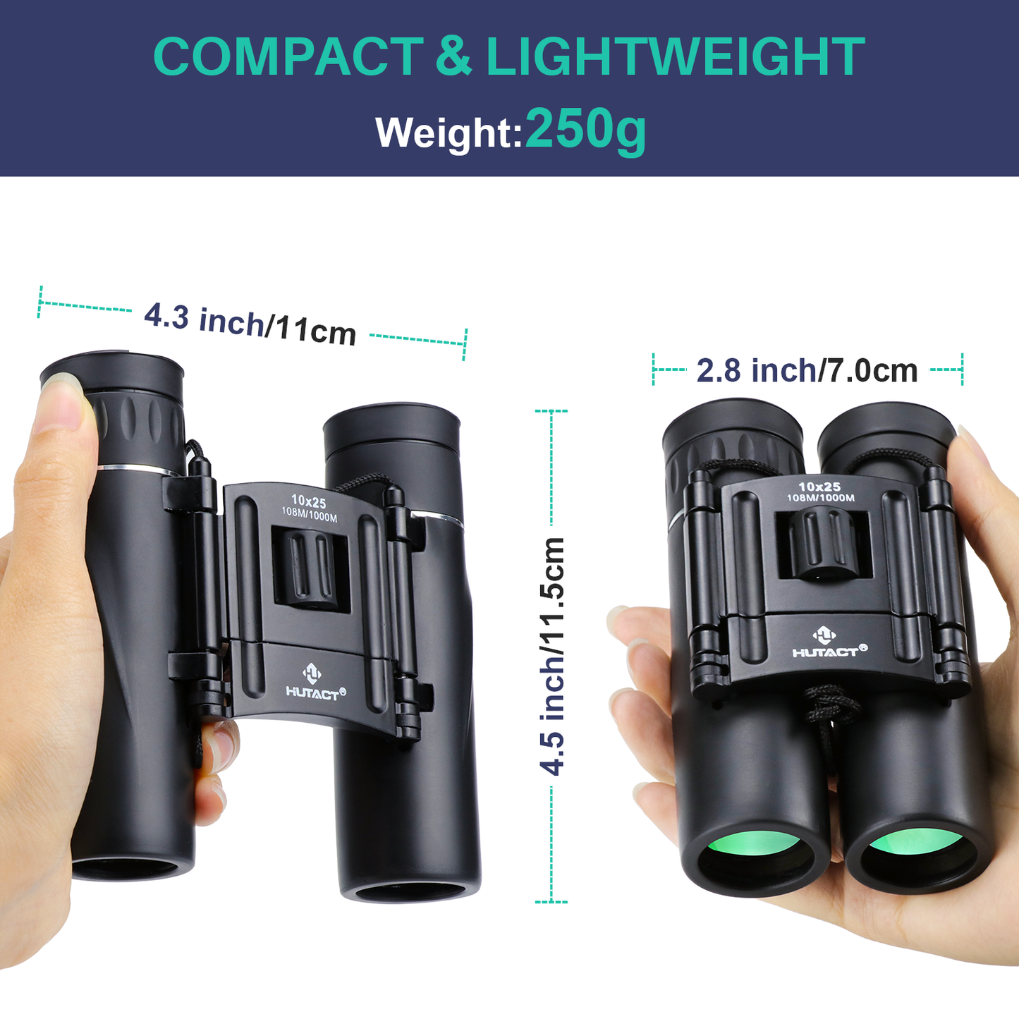 BNISE Binoculars Adults Binoculars for Bird Watching and Hunting,Asika Compact Waterproof/Fogproof/Shockproof Binoculars,Black