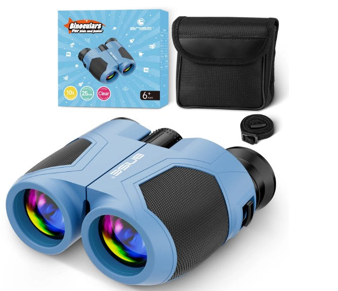 10x25 Compact Binoculars for Adults and Kids- Waterproof/Easy Focus/High Powered/ Low Light Vision,Blue
