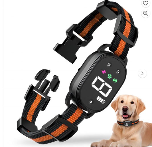 Bark Collar,Anti- Bark Collar for Large Medium Small Dogs, Rechargeable Waterproof Dog Barking Training Collar with 8 Adjustable Sensitivity,Bark Shock Collar with Beep,Orange