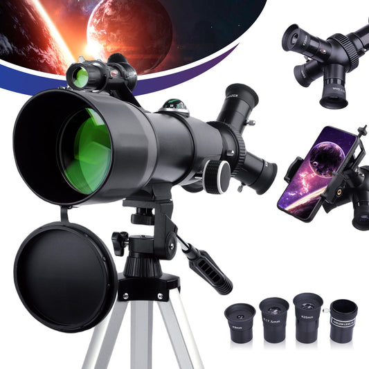 LAKWAR Telesocpe, 400/70 Astronomical Optical Telescope for Adult and Kid,Black