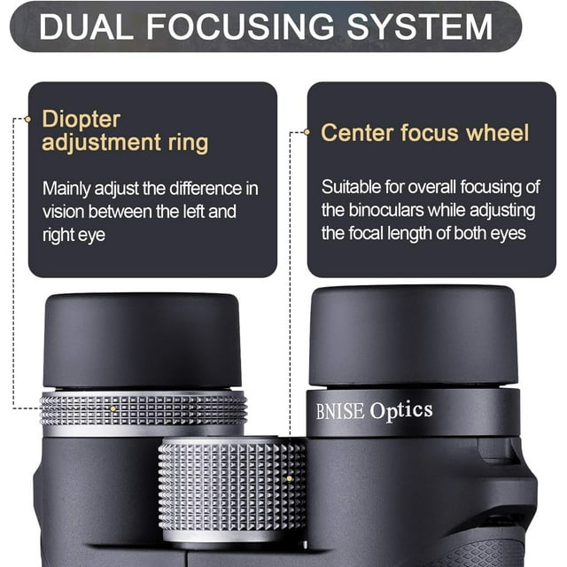 BNISE 8X32mm HD Binoculars with ED Glass -ED Binoculars for Adult and Kids- Black (B-1126)
