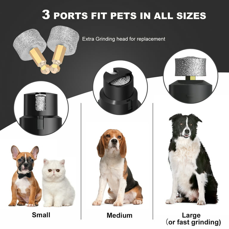 Dog Nail Grinder,6-Speed Pet Nail Grinder W/Light Quiet Rechargeable Electric Dog Nail Clippers Painless Paws Grooming & Smoothing Tool for Large Medium Small Dogs(Gray)