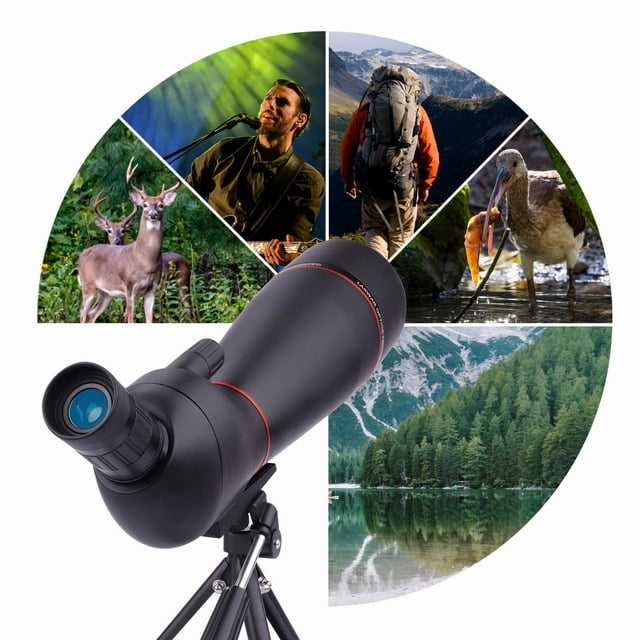 LAKWAR Spotting Scopes for Target Shooting,20-60x80 Waterproof HD BAK4 Angled Telescope with Tripod,Smart Phone Adapte, Optics Zoom Spotting Scopes for Bird Watching,Wildlife Scenery
