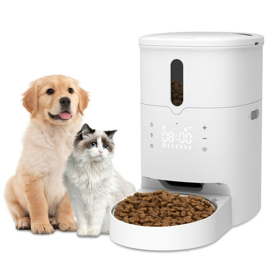 Automatic Cat Food Dispenser, Automatic Cat Feeder with Customize Feeding Schedule, Auto Cat Feeder with Interactive Voice Recorder, Timed Pet Feeder for Cat & Dog 1-6 Meals Dry Food,3L