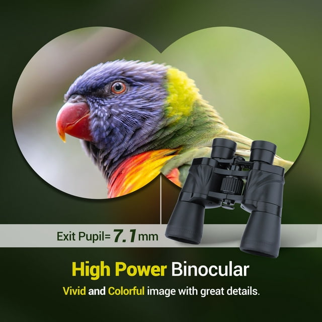 LAKWAR 20x50 Binoculars for Adults,HD Binoculars with Low Light Night Vision, Clear FMC BAK4 Prism Lens, Binoculars for Hunting Birds Watching Traveling Stargazing Outdoor Sport