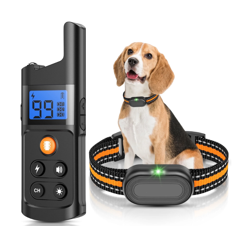 BNISE Dog Training Collar Rechargeable 3 Training Modes, Waterproof , 2600 feet Yard Remote Range Adjustable Shock Levels Dog Training Collar With Remote Correction Collar For Dog Training-Orange