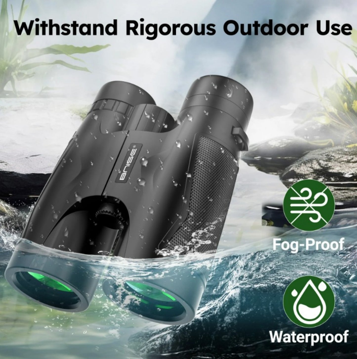 BNISE Binoculars for Adults , 10X42 HD Professional Binoculars with Low Light Vision.BAK 4 Prism FMC Lens, Compact Binoculars for Bird Watching,Hunting,Hiking Outdoor Traveling