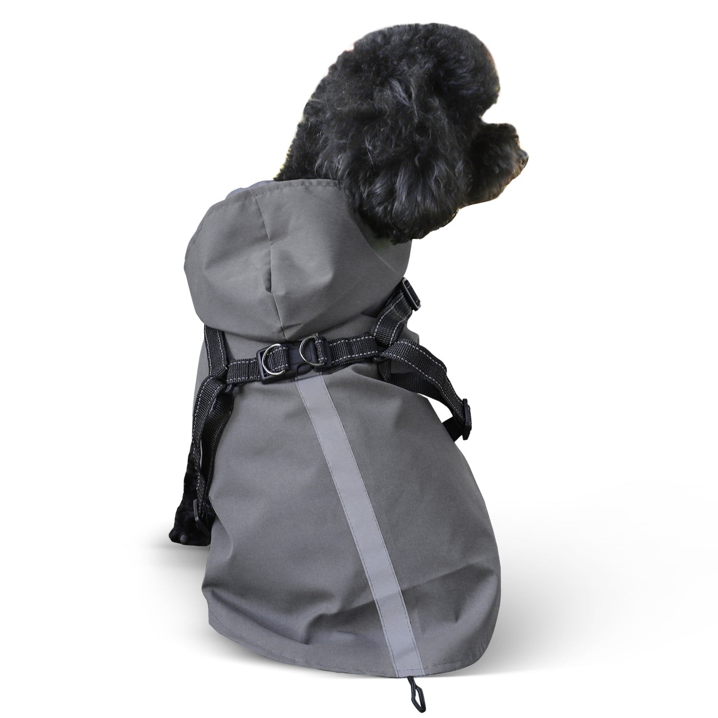 Dog Raincoat Hooked Dog Rain Jacket with Harness for Small Dogs Puppies,with Reflective Strip Waterproof and Lightweight for Outdoor