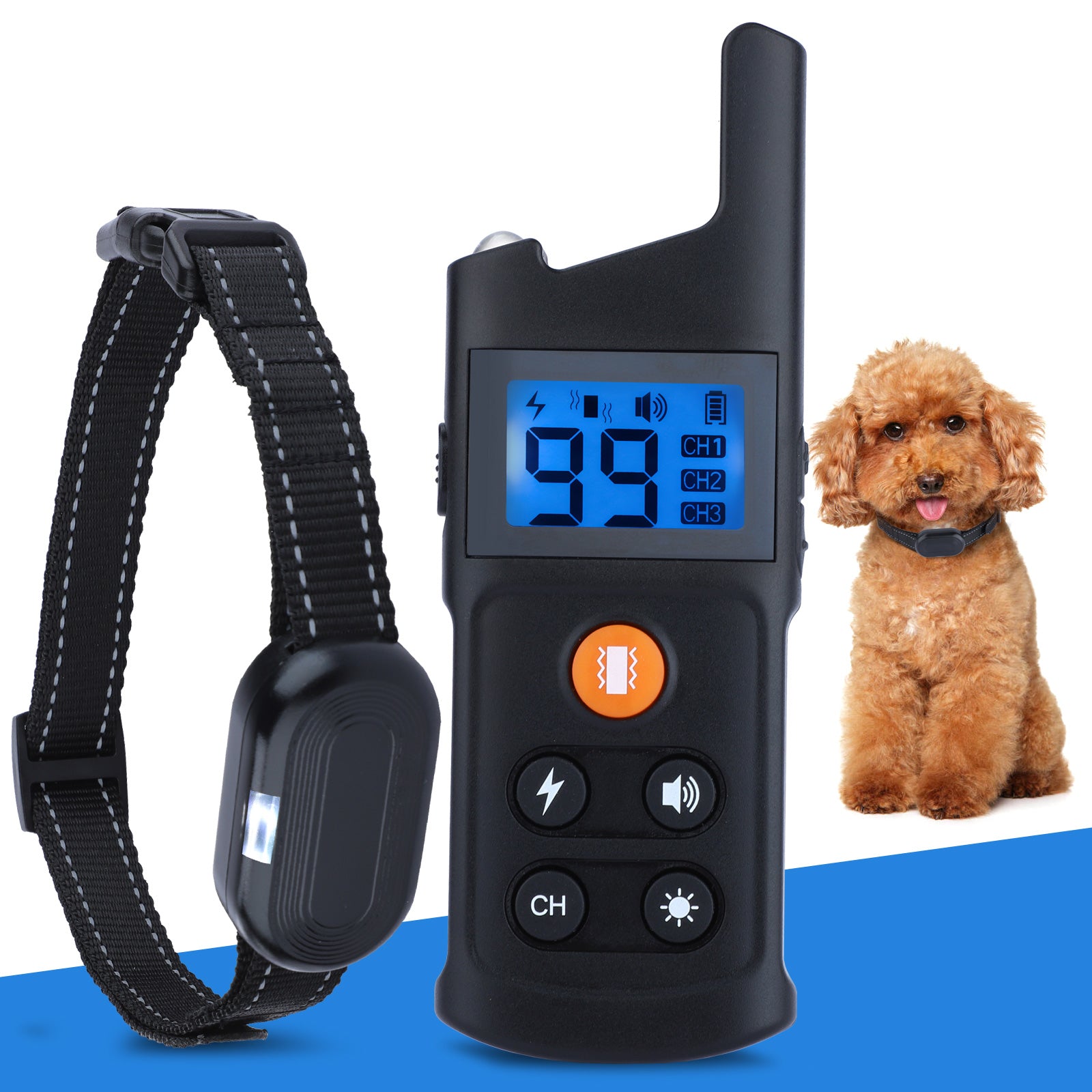 Dog training collar with shop shock and vibration corrections