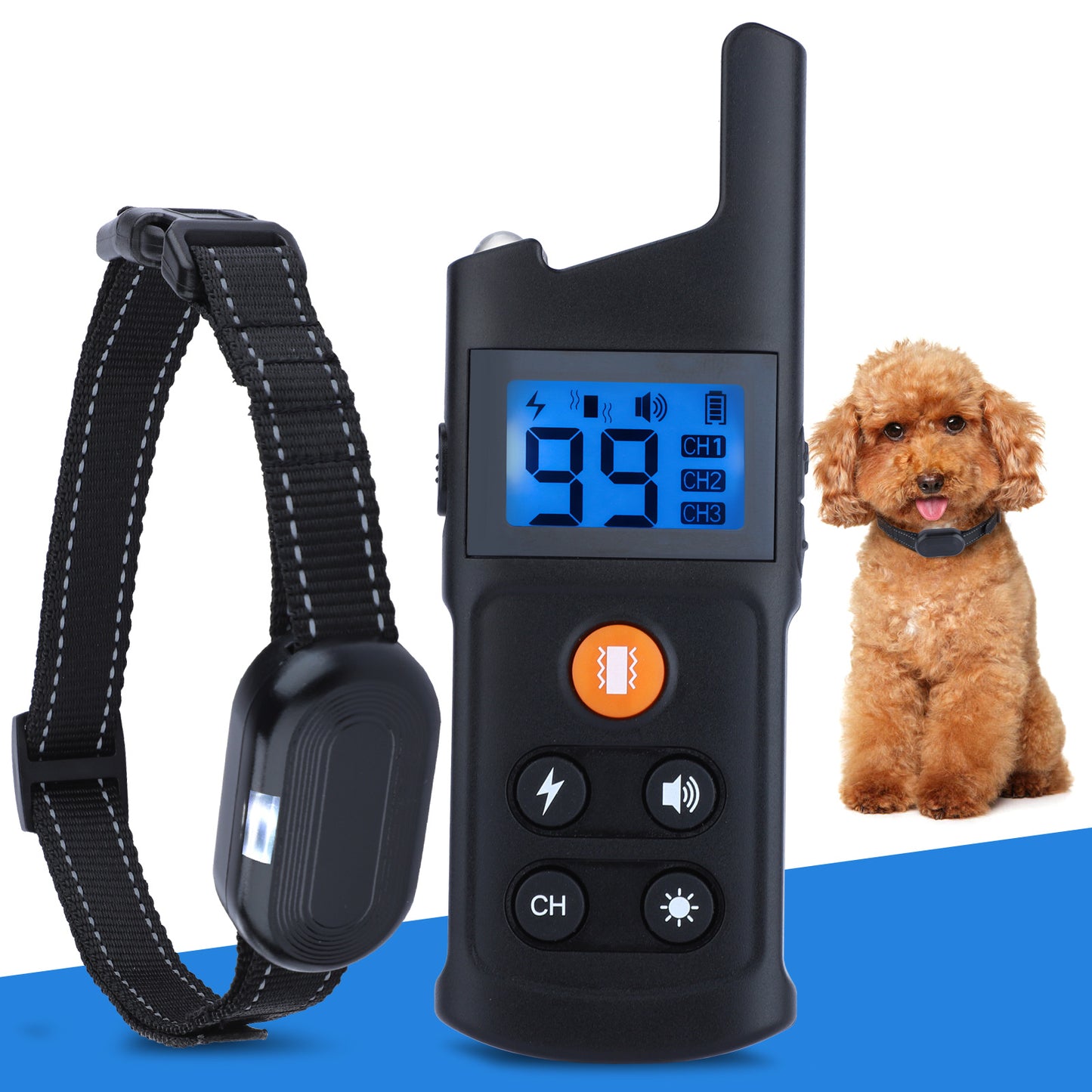 BNISE Dog Training Collar Rechargeable 3 Training Modes, Waterproof , 2600 feet Yard Remote Range Adjustable Shock Levels Dog Training Collar With Remote Correction Collar For Dog Training