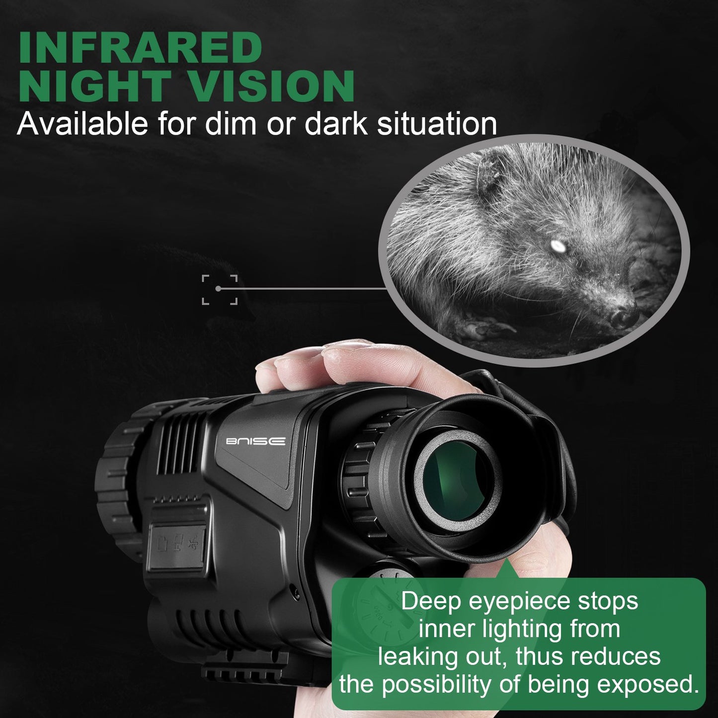 BNISE Night Vision Monocular,8 X40 Digital Night Vision Infrared Monocular Night Vision Goggles with Take Photo/Video Record/Playback 8G TF Card