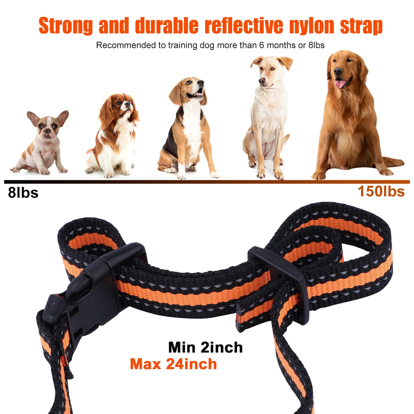 BNISE Dogs Bark Collars - Low Voltage Shock Bark Collar for Small/Medium/Large Dogs - Micro Shock/Beep/Vibration - 8-150lbs