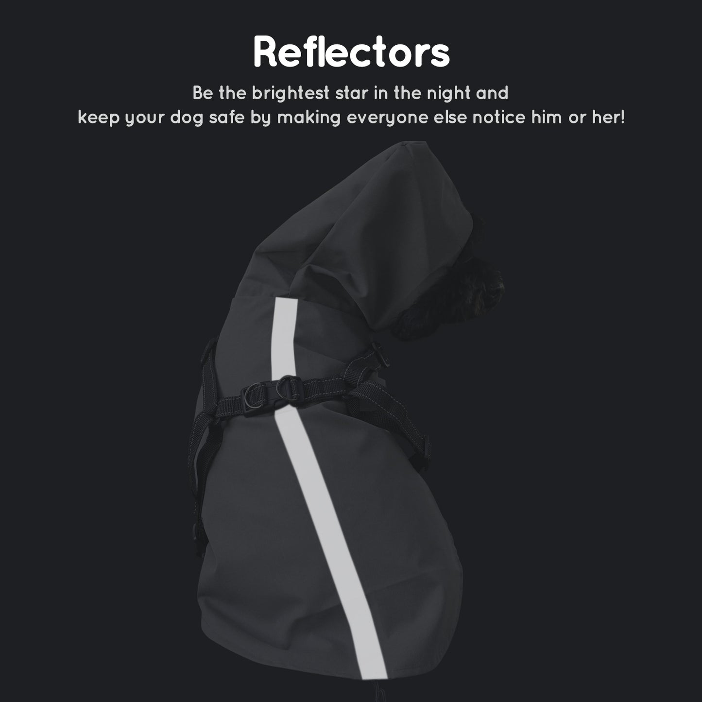 Dog Raincoat Hooked Dog Rain Jacket with Harness for Small Dogs Puppies,with Reflective Strip Waterproof and Lightweight for Outdoor