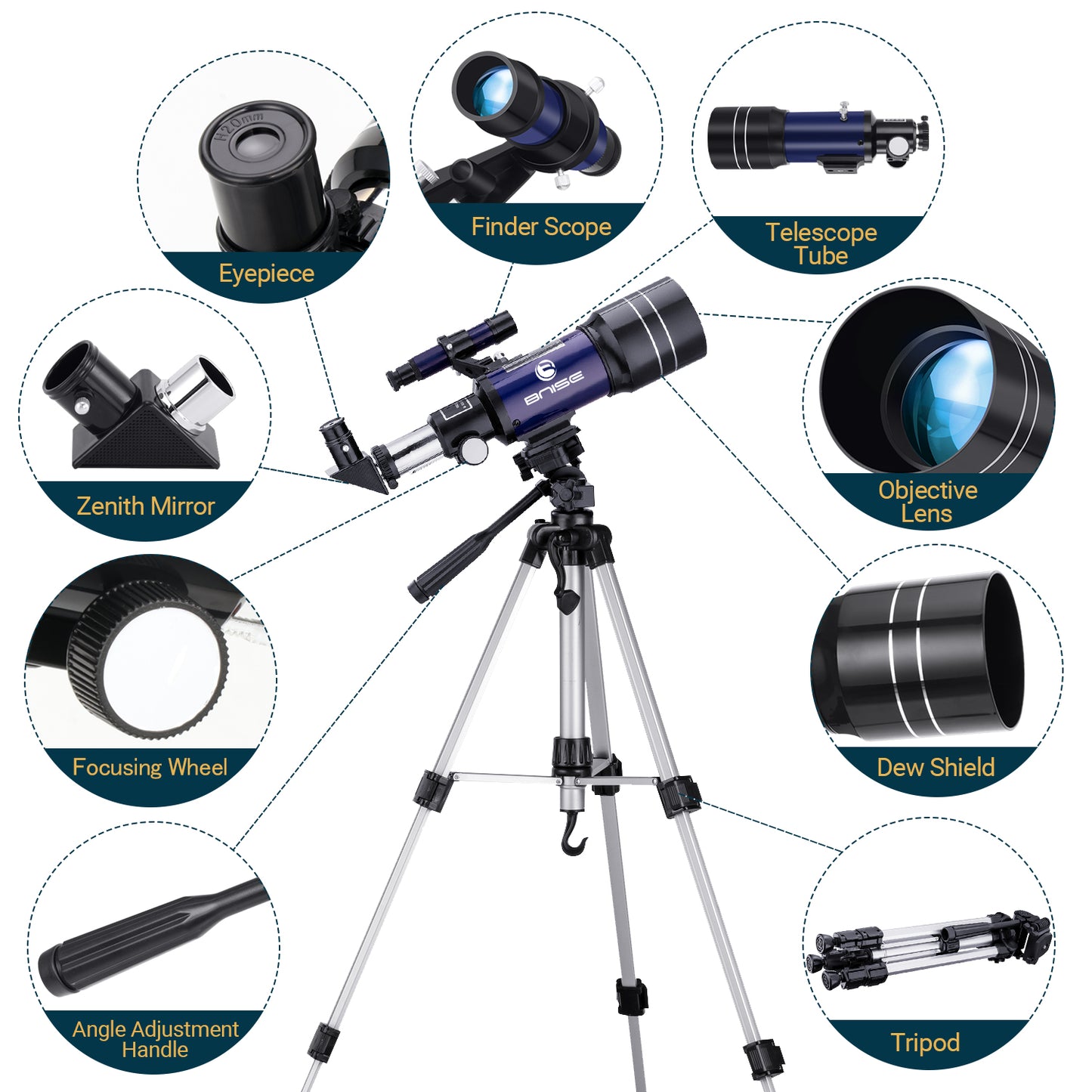 BNISE 150X Telescope for Kids Beginners