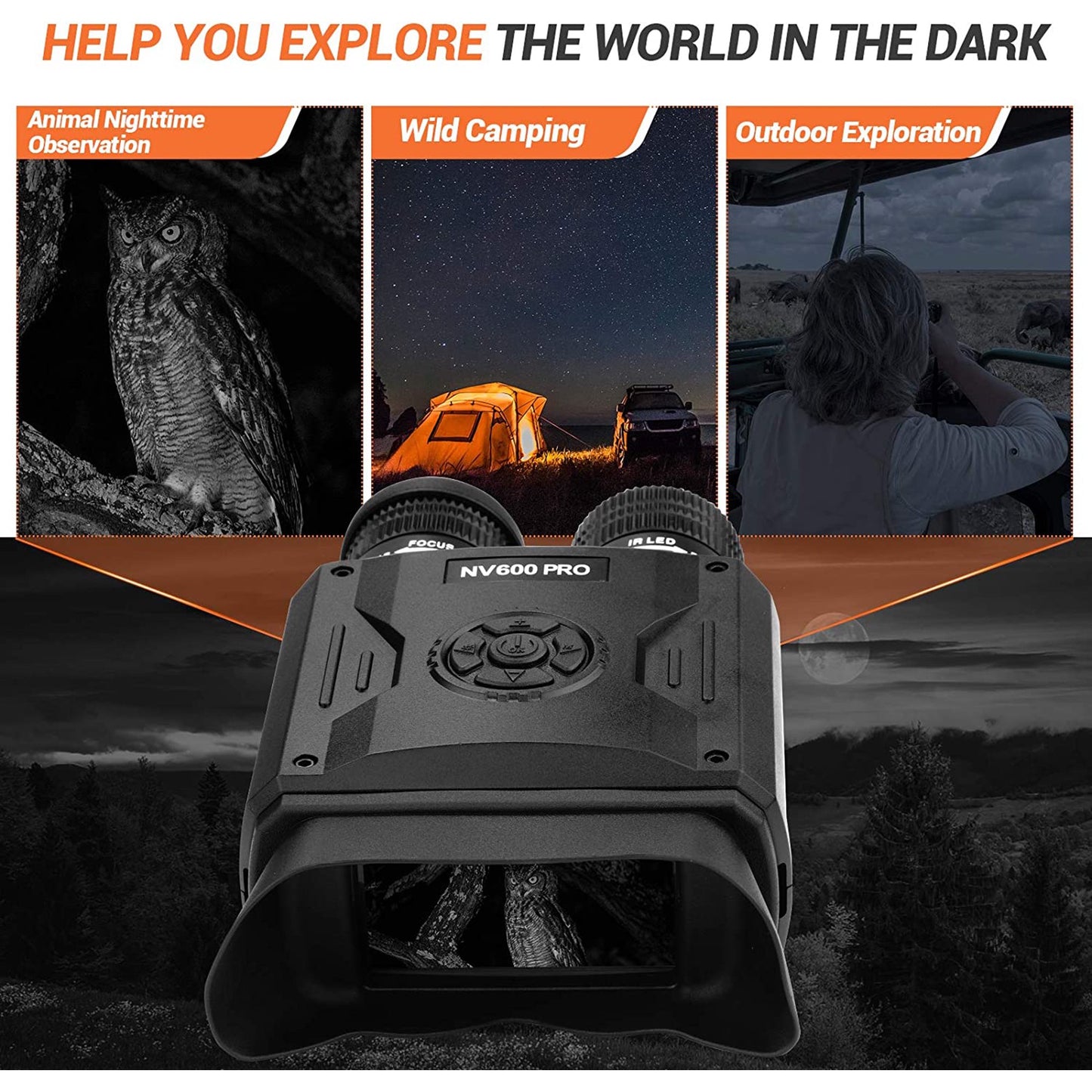 Night Vision Goggles -5X Night Vision Binoculars for Adults,3,5'' Large Screen Infrared Binocular Can Save Photo and Video with 32GB Memory Card