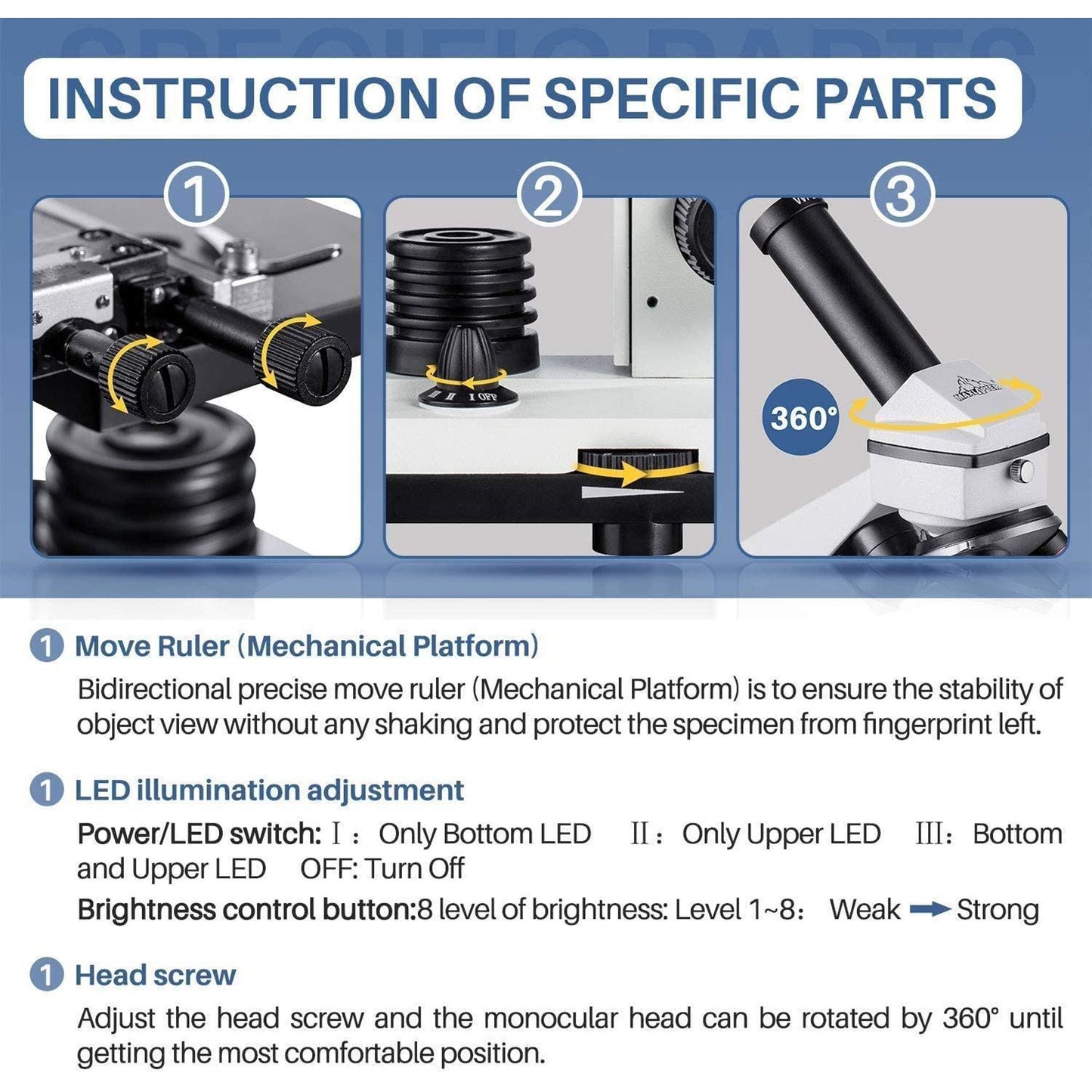 100X-2000X Microscope for Students Kids Adults, BINSE Professional Microscope kit w/ Slides and Phone Adapter