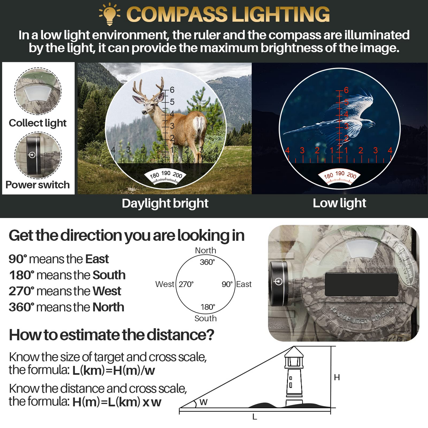 BNISE Marine Binoculars with Compass and Rangefinder for Adults - Waterproof 10x50 HD Binoculars BAK4 Prism FMC Lens, with Harness Strap for Navigation Hunting Bird Watching, Boating