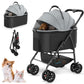 et Stroller with 4 Wheels, 3-in-1 Folding Dog Cat Stroller, Removable Travel Carrier for Small Medium Pet up to 55lb