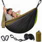 BNISE Double Camping Hammock, 660lbs Portable Nylon Hammock with Two Tree Straps and Carry Bag, Lightweight for Outdoor Camping Hiking Backpacking Travel