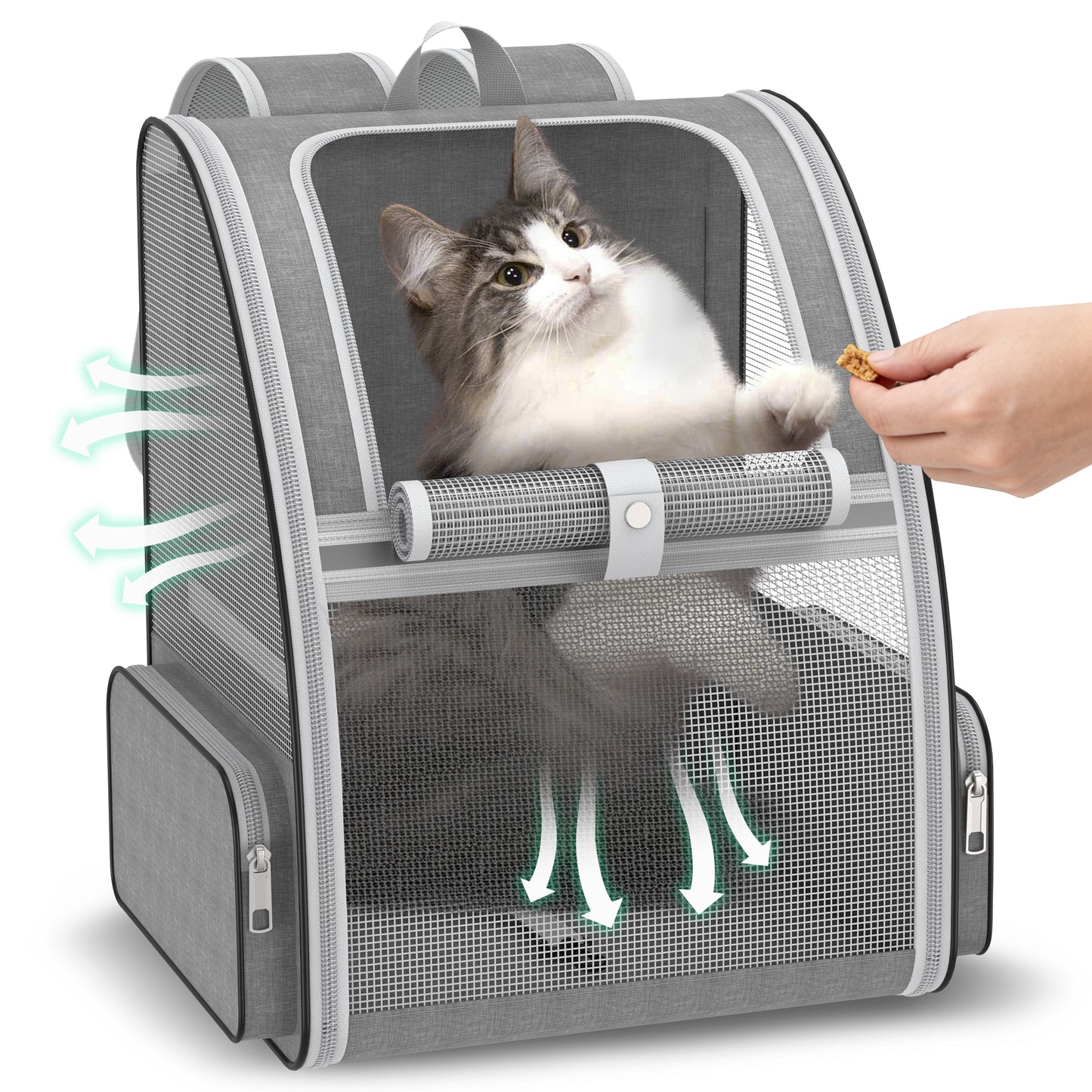 Cat Backpack Carrier Fully Ventilated-Pet Carrier Backpack for Cats and Small Dog Puppies up to15 lb