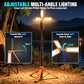 Telescopic Camping Light with 80'' Stand, Solar Rechargeable Work Lantern with 3 Rotatable LED Panels, 7 Light Modes, Magnetic Base & Hook for Camping, Tent, Emergency, Fishing