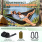 BNISE Double Camping Hammock, 660lbs Portable Nylon Hammock with Two Tree Straps and Carry Bag, Lightweight for Outdoor Camping Hiking Backpacking Travel
