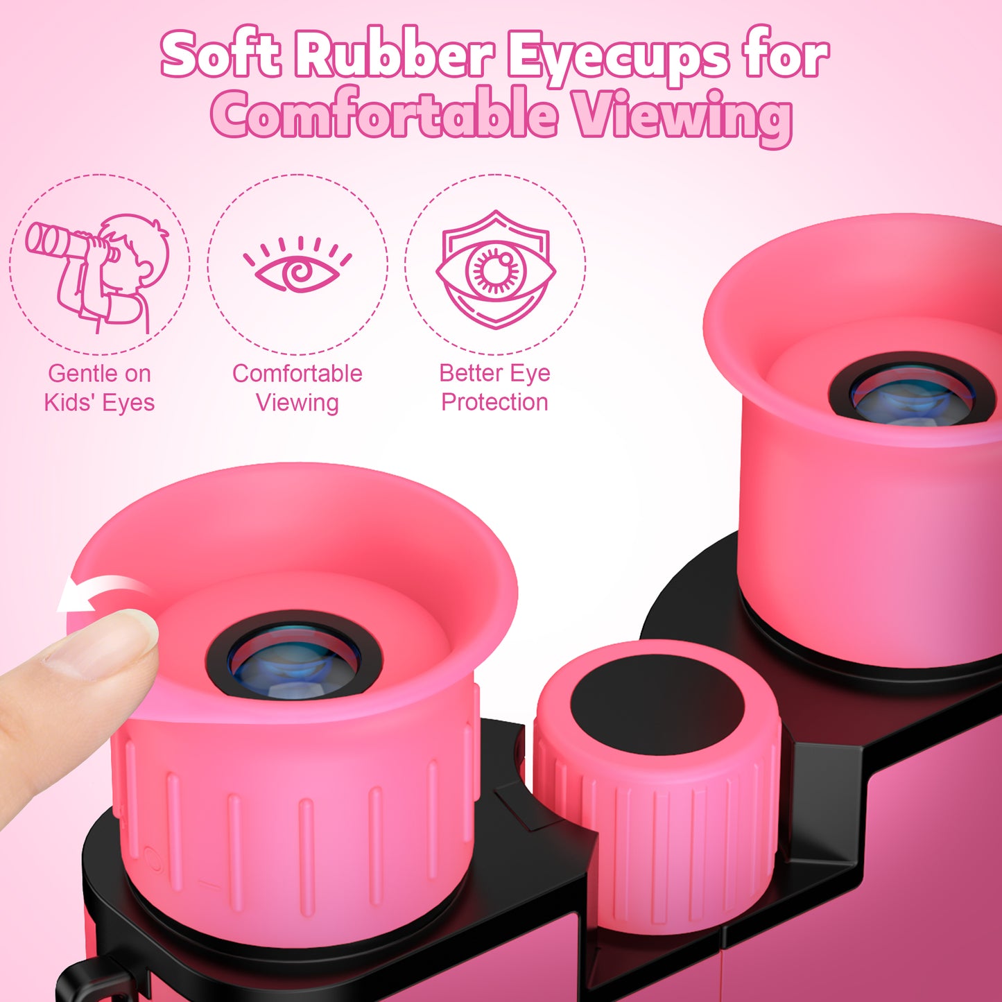 BNISE Kids Binoculars, 8x21 Compact Optics High Resolution BAK4 Prism FMC Lens, Shockproof Outdoor Bird Watching Binoculars for Kids Ages 6-12, Pink