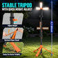 Telescopic Camping Light with 80'' Stand, Solar Rechargeable Work Lantern with 3 Rotatable LED Panels, 7 Light Modes, Magnetic Base & Hook for Camping, Tent, Emergency, Fishing