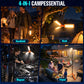 Telescopic Camping Light with 80'' Stand, Solar Rechargeable Work Lantern with 3 Rotatable LED Panels, 7 Light Modes, Magnetic Base & Hook for Camping, Tent, Emergency, Fishing