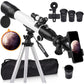 Telescope, Astronomy Telescope for Adults, 60mm Aperture 500mm AZ Mount Astronomical Refracting Telescope for Kids Beginners with Adjustable Tripod, Phone Adapter, Nylon Bag