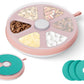 Dog Nail Scratch Pad with Treat Box-Rotatable Portable Dog Scratch Filing Pad for Nails-Pet Nail Scratch Board for Indoor/Outdoor Training Treat Feeder Dispenser-Pink