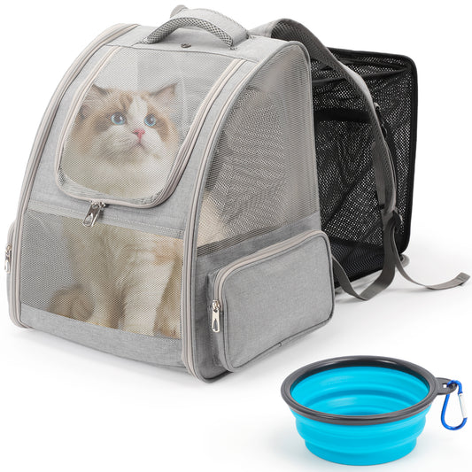 Large Cat Backpack Carrier Expandable Pet Carrier Backpack for Small Dogs Medium Cats Fit Up to 20 Lbs, Dog Backpack Carrier, Foldable Puppy Backpack Carrier for Travel