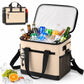 BNISE Insulated Cooler Bag, 24 Can/20L Leakproof Soft Sided Cooler with Shoulder Strap, Foldable Waterproof Tote for Camping Hiking Picnic Beach