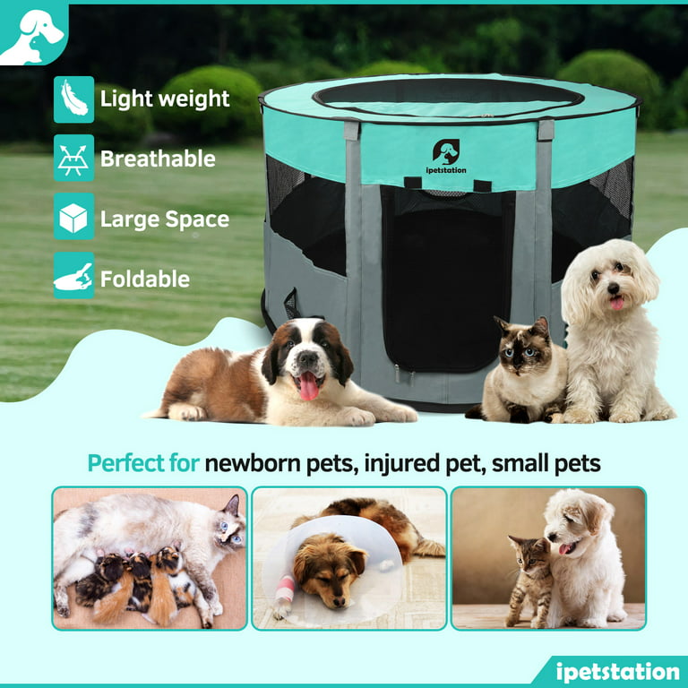 Pet Playpen -44"/110CM Diameter-Ideal for Puppy Dog Cat Rabbit-Portable & Foldable Dog Pens Pet Kennel for Indoor, Outdoor, Office and Travel Use