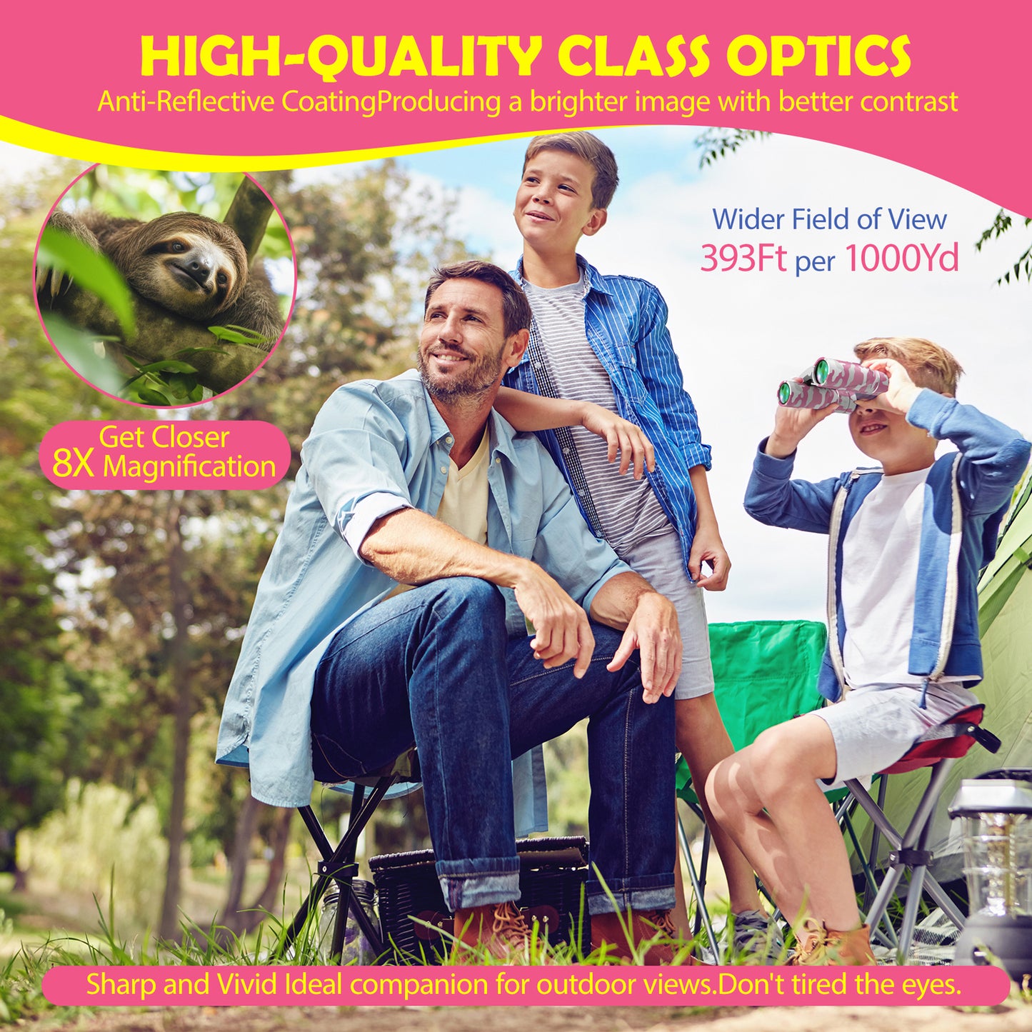 BNISE Small Binoculars for Adult and Kids, 8x21 Compact Binoculars for Bird Watching and Hunting Hiking Mini Kids Binoculars Boys Girls-Blue