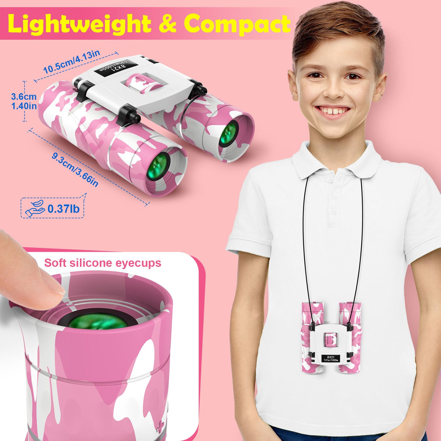 BNISE Small Binoculars for Adult and Kids, 8x21 Compact Binoculars for Bird Watching and Hunting Hiking Mini Kids Binoculars Boys Girls-Blue