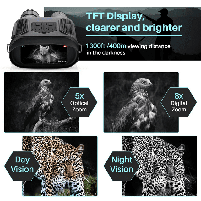 7X31 Night Vision Binoculars, HD Digital Infrared Night Vision Goggles, 1.67lb, 1300ft/400mm Night Vision and Day Range