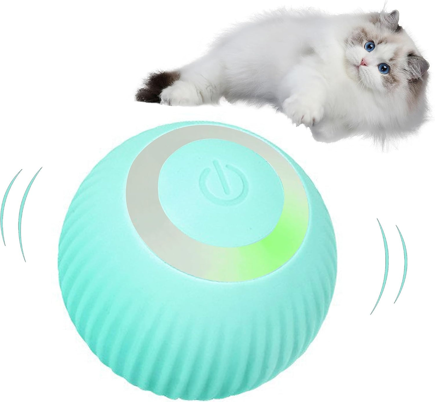 Rolling Toy Cat Ball Moving Self Indoor Playing Play Pet's with LED Lights Power Balls Cat Toy