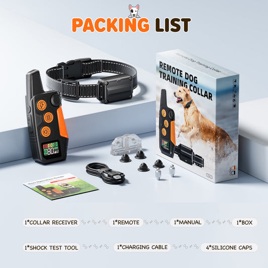 Dog Training Collar with Remote ,Up to3300ft Long Range Shock Collar with Safety Lock,Rechargeable E-Collar for All Breeds