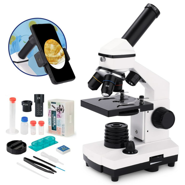 LAKWAR Microscope for Kids and Students ,100X-2000X Beginner Science Microscope Kit with Slides Set for School Laboratory Home Education
