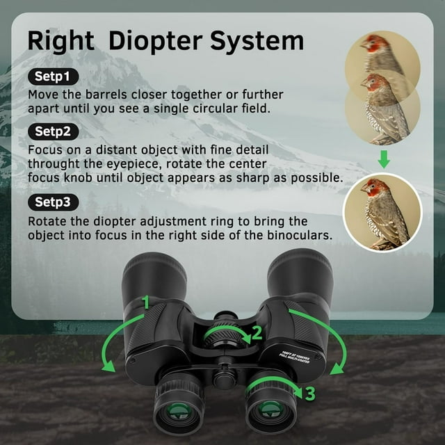 20X50 Binoculars for Adults, HD Powerful Binoculars with Low Light Vision, Waterproof Binoculars for Bird Watching