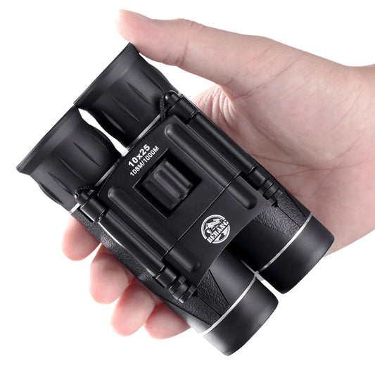 10x25 Mini Compact Pocket Binoculars, Lightweight Foldable Binoculars for Kids and Adults, Easy Focus Small Binoculars for Bird Watching Travel Outdoor Concert Opera