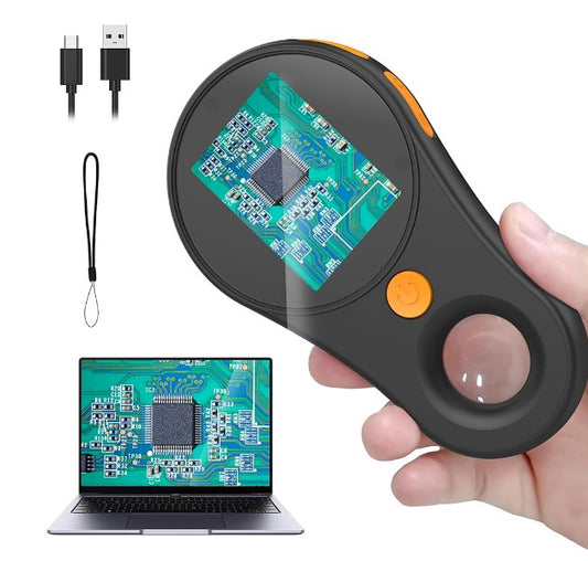 Macro Digital Microscope, Portable Handheld Magnifying Glass,2.0 inch Color Screen, 200w Pixel, 500x Magnification, Built-in 8 LEDs Compatible with, Windows, Mac OS