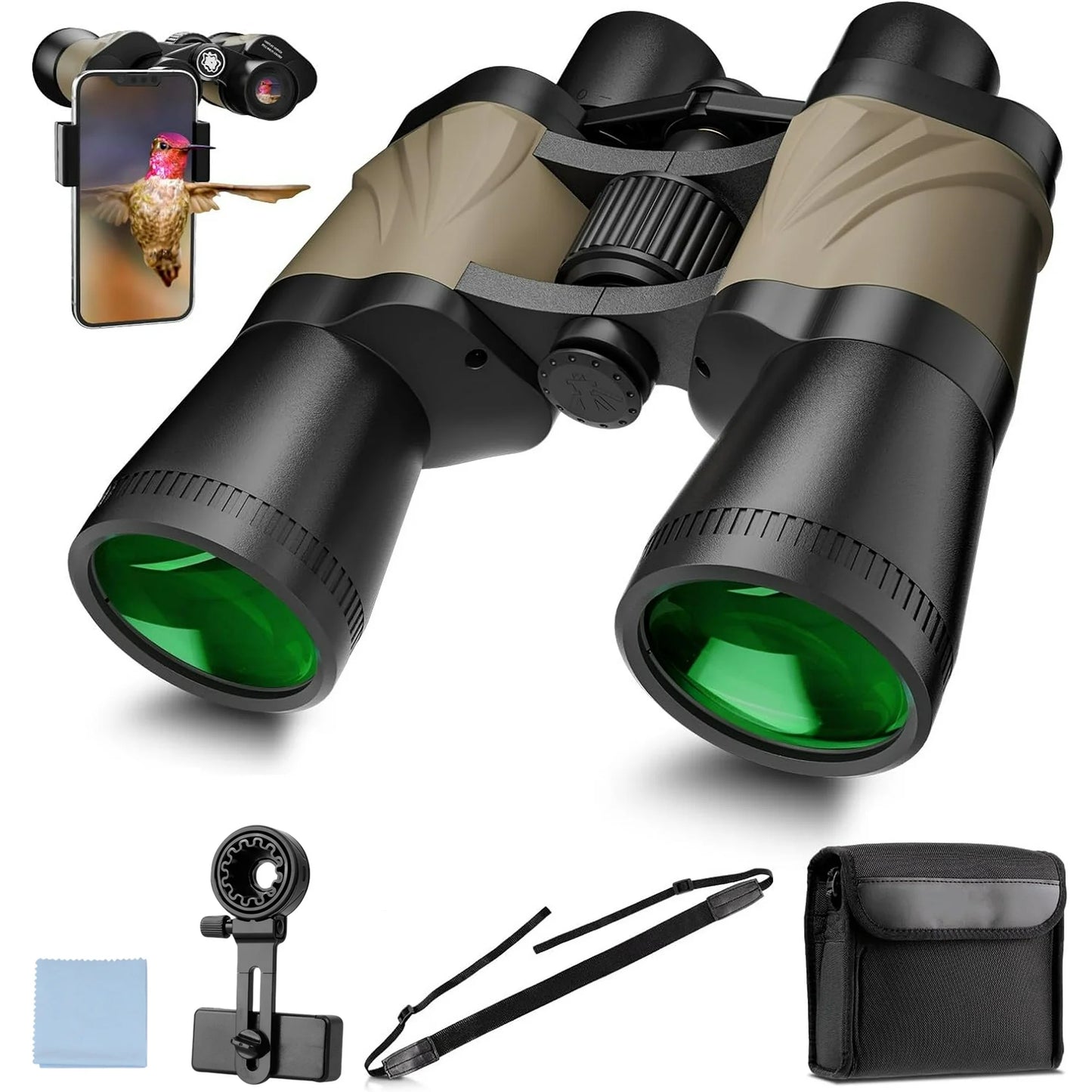 LAKWAR Binoculars for Adults with Large View, 12x50mm Binoculars with Low Light Night Vision, Clear FMC BAK4 Prism Lens, Binoculars for Hunting Birds Watching Traveling Stargazing Outdoor Sport